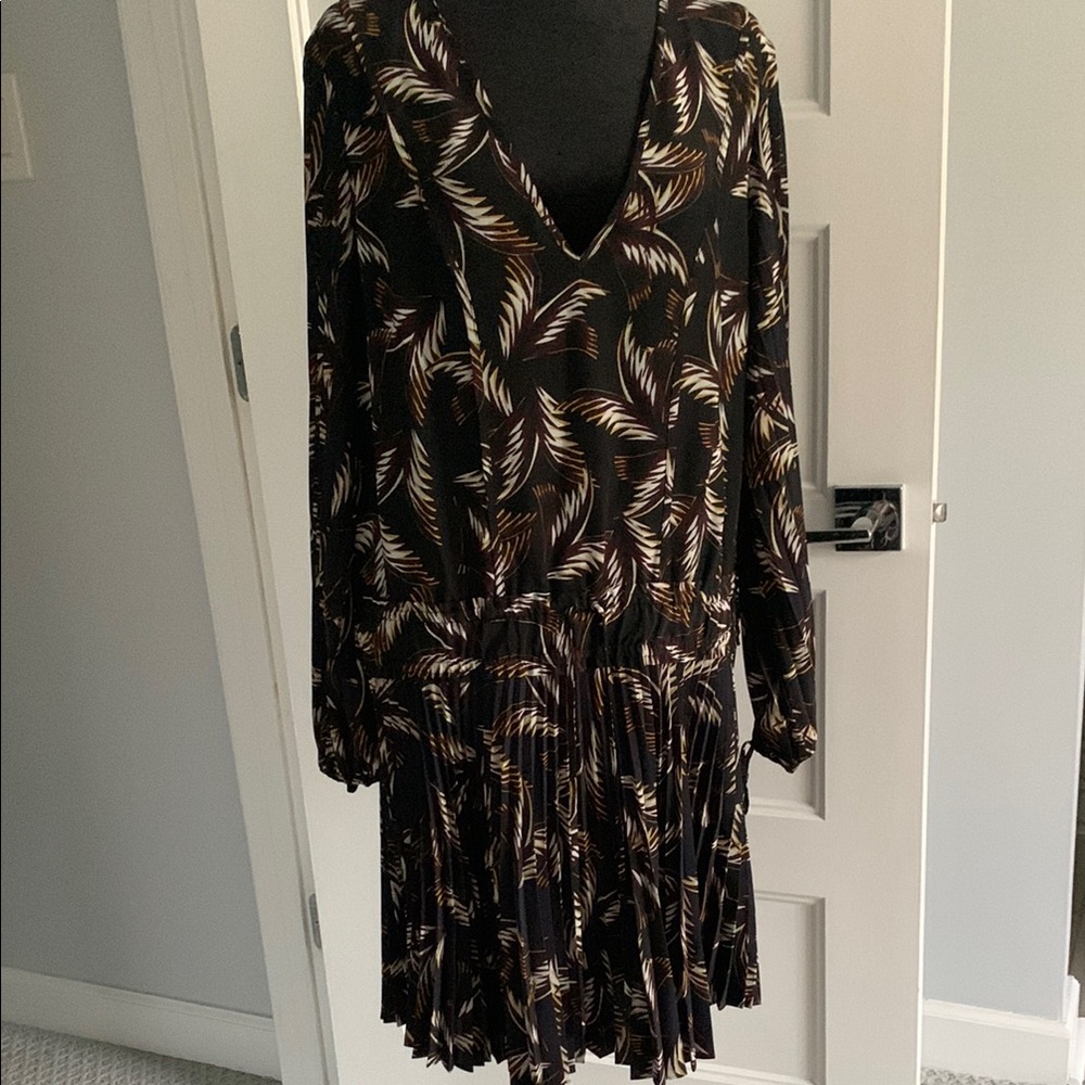 A.L.C Elegant Black and Brown Patterned Dress - Picture 2 of 6